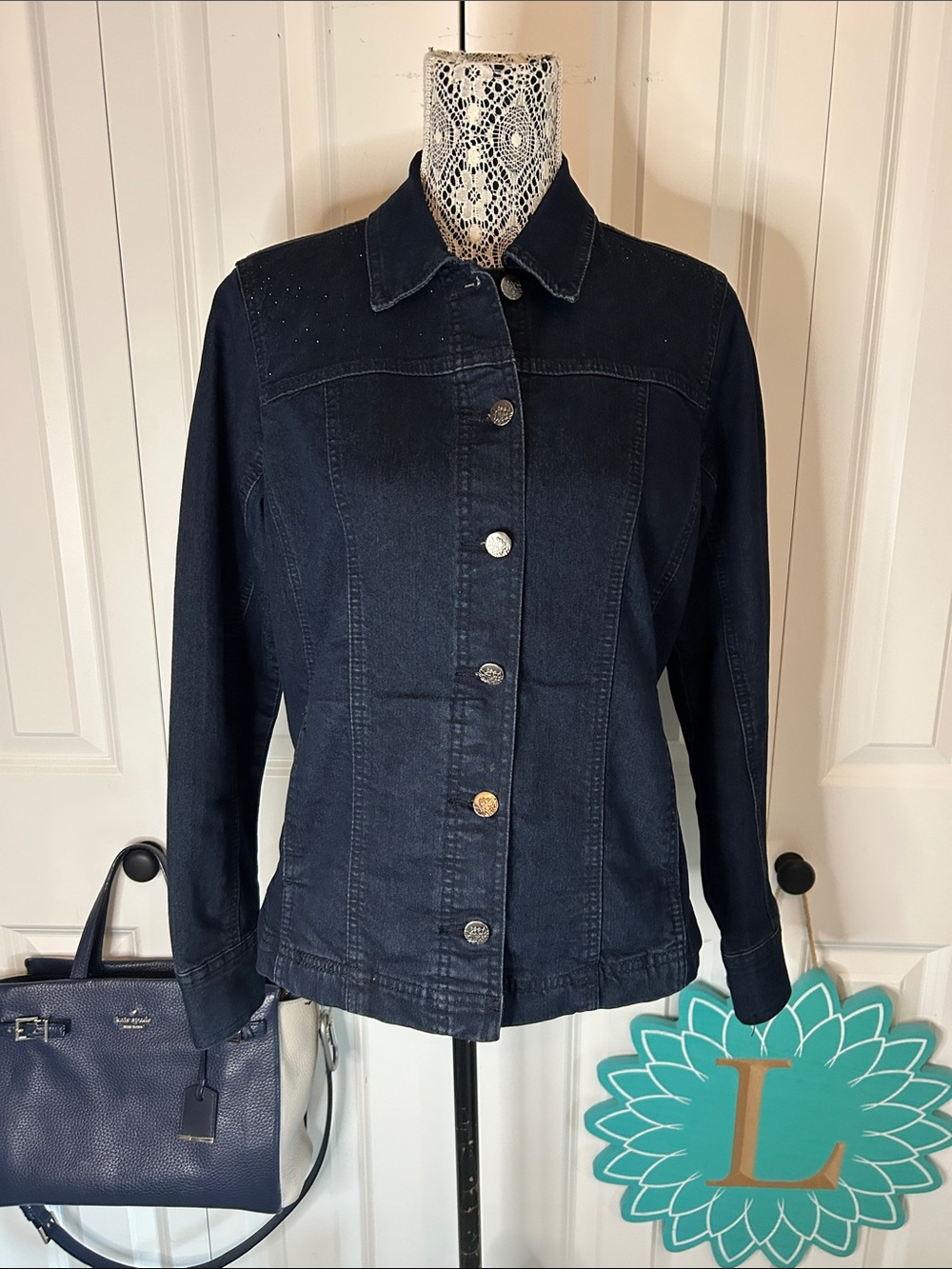 Classic Women's Dark Navy Button-Front Jacket
